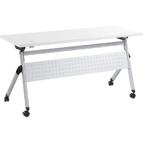 Bush Business Furniture Folding Training Table, 60 inch Desk with Powered Grommets, Commercial-Grade Bundle for Office or Classroom, Envision Collection, White in Saudi Arabia