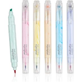 أقلام تحديد جمالية مكونة من 6 قطع ذات أطراف مزدوجة، أقلام تحديد مزدوجة الخط بألوان متنوعة، للاستخدام المنزلي والمكتبي، مستلزمات المعلمين، قلم تحديد مثالي للتنظيم والتلوين in Kuwait