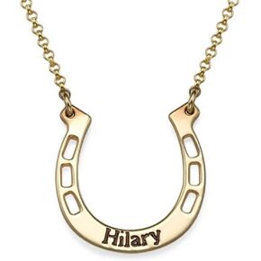 MYKA - Personalized Silver Horseshoe Necklace with Custom Inscription -Custom Made with any Name - Gift for Her, Women in Saudi Arabia