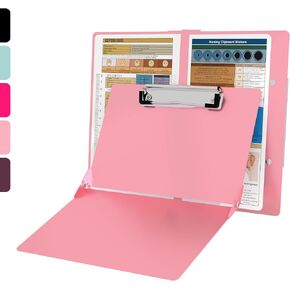 Nursing Clipboard with Nursing and Medical Edition Cheat Sheets Nursing School Essentials, Aluminum Foldable Nurse Clip Boards Essential Accessory for Efficient Patient Care (Baby Pink) in Kuwait