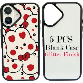 JUSTRY 5 مجموعات من أغطية الهاتف الفارغة التسامي، أغطية مجمعة متوافقة مع iPhone Air، 2 في 1 حافظة 2D DIY غطاء مطاطي ناعم + حشوات غير لامعة، سهلة التسامي حسب الطلب in Kuwait