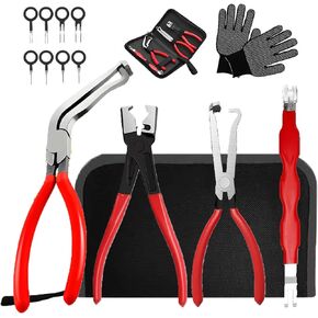 4 Pieces Electrical Disconnect Pliers for Cars,Automotive Electrical Plug with 8 Pcs Terminal Removal Tools,Separator with Straight & 60° Pliers,Valentines Gifts（Comes with gloves and tool kit） in Kuwait
