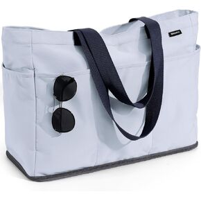 GAGAKU XL Beach Bag with Zipper & Cooler Compartment, Sand-Proof Foldable Large Tote Bag for Cruise, Travel, Family, Women in Kuwait