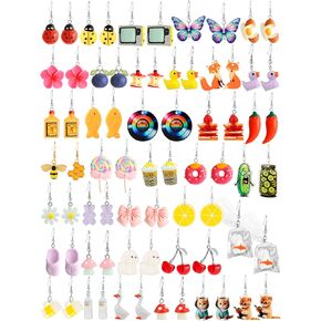 مجموعة 36 زوجًا من الأقراط المرحة اللطيفة للنساء أقراط متدلية رائعة وغريبة مصنوعة من مجوهرات الراتنج العصرية والمضحكة in Kuwait