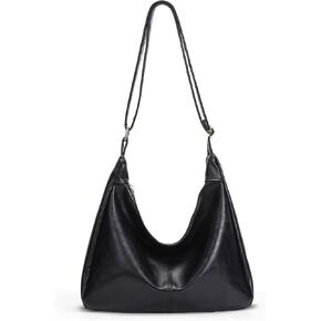 Slouchy Hobo Bags for Women Vegan Leather Shoulder Bag Everyday Purse Soft Foldable Vintage Slouchy Hobo Purse with Zipper in Saudi Arabia