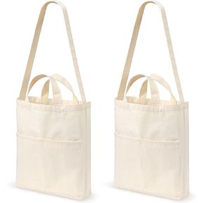 Lily queen Natural Canvas Tote Bag for Crafting Reusable Grocery Shoulder Bags 2pcs in Kuwait