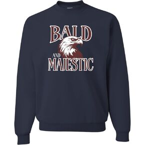 كنزة مرحة من Go All Out Bald & Majestic Bald Eagle هدية مضحكة للرجال الأصلع برقبة دائرية in Saudi Arabia