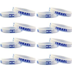 إسرائيل أساور سيليكون علم إسرائيل سوار السائبة، الإسورة معصمه إسرائيلية، للجنسين مقاس واحد يناسب الجميع in Kuwait