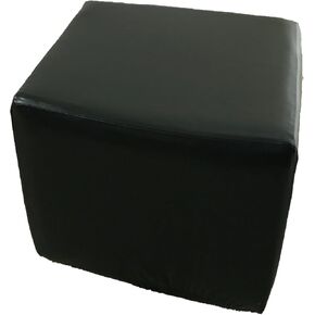 Waterproof Ottoman Cover Square Stretch, Faux Leather Footstool Ottoman Slipcovers, Pet Small Cube Storage Ottoman Covers, 16x16 in Saudi Arabia