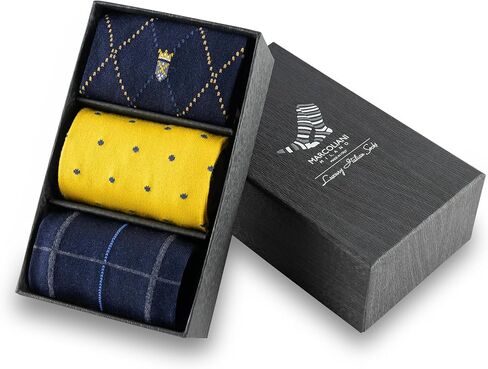 Marcoliani Milano Mens Dress Socks - Multi-pack 3x Jewel Boxes | Essence of Cotton in Saudi Arabia