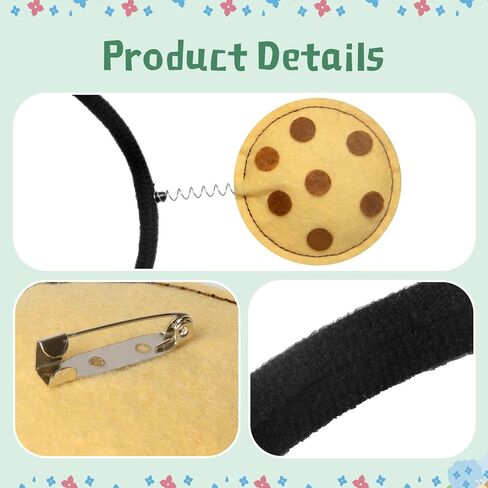Mouse Cookie Headband Costume Accessories with Cookie Headband and Chocolate Cookies Pin for Women Halloween Costumes Party in Saudi Arabia