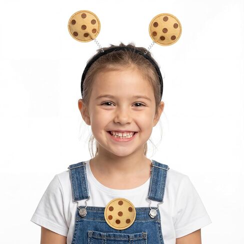 Mouse Cookie Headband Costume Accessories with Cookie Headband and Chocolate Cookies Pin for Women Halloween Costumes Party in Saudi Arabia