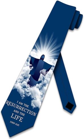 Three Rooker Religious Ties Mens Bible Verse Necktie Cross Tie Easter Tie for Men in Saudi Arabia
