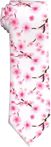 ربطات عنق طويلة مضحكة للرجال من Giinly Cherry Blossom Flowers للرجال كبيرة وطويلة، ربطة عنق مقاس 61 بوصة Xl in Kuwait