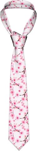 ربطات عنق طويلة مضحكة للرجال من Giinly Cherry Blossom Flowers للرجال كبيرة وطويلة، ربطة عنق مقاس 61 بوصة Xl in Kuwait