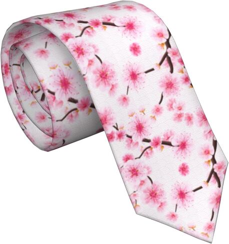 ربطات عنق طويلة مضحكة للرجال من Giinly Cherry Blossom Flowers للرجال كبيرة وطويلة، ربطة عنق مقاس 61 بوصة Xl in Kuwait