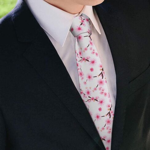 ربطات عنق طويلة مضحكة للرجال من Giinly Cherry Blossom Flowers للرجال كبيرة وطويلة، ربطة عنق مقاس 61 بوصة Xl in Kuwait