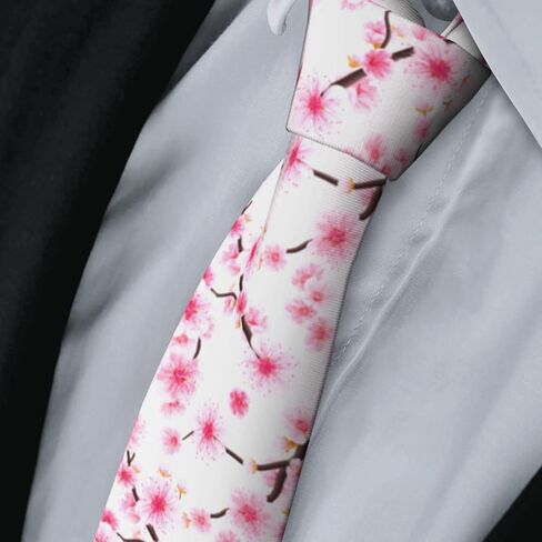 ربطات عنق طويلة مضحكة للرجال من Giinly Cherry Blossom Flowers للرجال كبيرة وطويلة، ربطة عنق مقاس 61 بوصة Xl in Kuwait