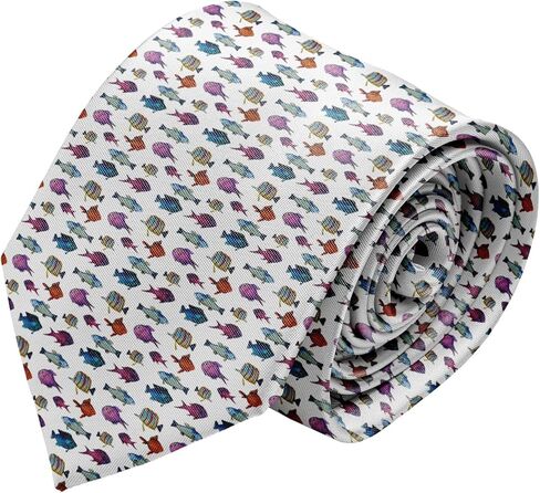 Novelty Necktie for Men (Aquarium Colorful Fish Pattern) Fun Conversational Silky Tie, Neck Tie for Party, Events, Unique and Original in Saudi Arabia