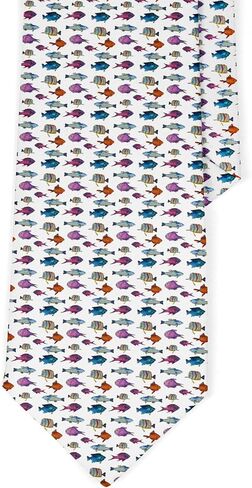 Novelty Necktie for Men (Aquarium Colorful Fish Pattern) Fun Conversational Silky Tie, Neck Tie for Party, Events, Unique and Original in Saudi Arabia