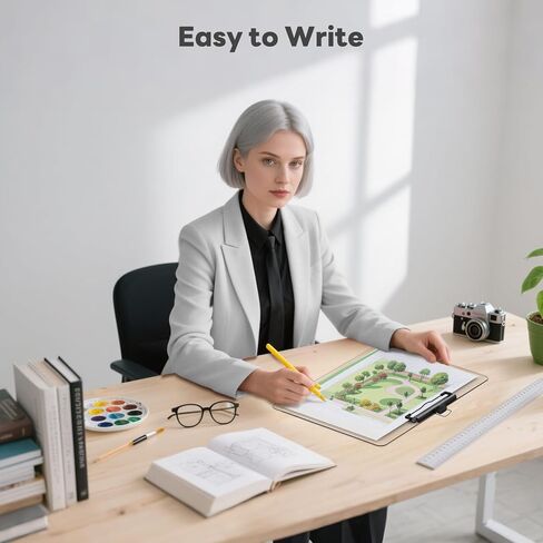 Horizontal Clipboard with Pen Holder, Clear 8.5 x 11 Plastic Clip Boards for Classroom, Teacher, Size 9 x 12.5 in, Landscape Layout, School & Office Supply(Pack of 2) in Saudi Arabia
