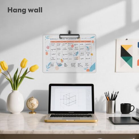 Horizontal Clipboard with Pen Holder, Clear 8.5 x 11 Plastic Clip Boards for Classroom, Teacher, Size 9 x 12.5 in, Landscape Layout, School & Office Supply(Pack of 2) in Saudi Arabia