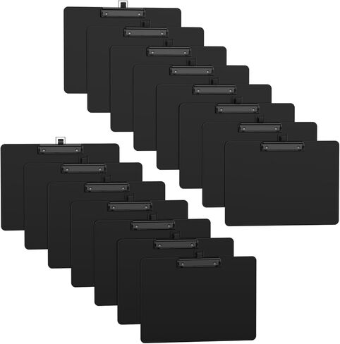 Horizontal Clipboard with Pen Holder, Clear 8.5 x 11 Plastic Clip Boards for Classroom, Teacher, Size 9 x 12.5 in, Landscape Layout, School & Office Supply(Pack of 2) in Saudi Arabia