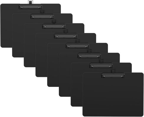 Horizontal Clipboard with Pen Holder, Clear 8.5 x 11 Plastic Clip Boards for Classroom, Teacher, Size 9 x 12.5 in, Landscape Layout, School & Office Supply(Pack of 2) in Saudi Arabia