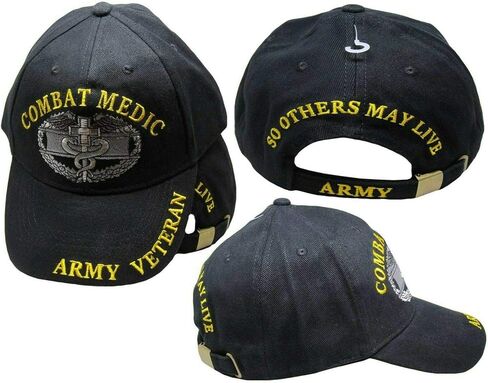 Trade Winds Combat Medic Army Veteran So Others May Live Black Yellow Embroidered Cap Hat in Saudi Arabia