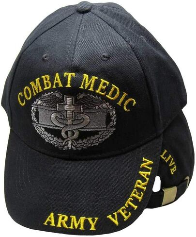 Trade Winds Combat Medic Army Veteran So Others May Live Black Yellow Embroidered Cap Hat in Saudi Arabia
