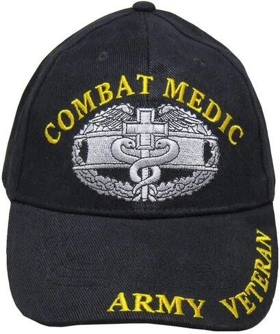 Trade Winds Combat Medic Army Veteran So Others May Live Black Yellow Embroidered Cap Hat in Saudi Arabia