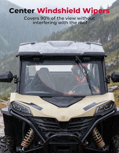 زجاج أمامي زجاجي من KEMIMOTO مع ممسحة متوافق مع 2023+ CFMOTO ZForce 950 Sport & Trail / ZForce 800 Trail G2، مقاوم للخدش عالي التحمل بسمك 5 مم معتمد من DOT زجاج أمامي كامل in Saudi Arabia