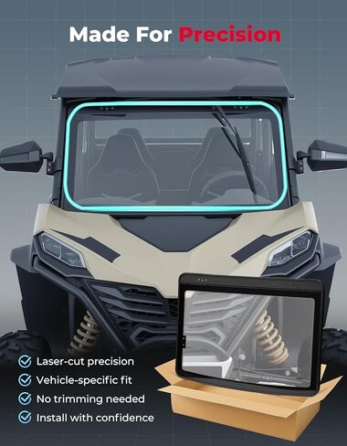 زجاج أمامي زجاجي من KEMIMOTO مع ممسحة متوافق مع 2023+ CFMOTO ZForce 950 Sport & Trail / ZForce 800 Trail G2، مقاوم للخدش عالي التحمل بسمك 5 مم معتمد من DOT زجاج أمامي كامل in Saudi Arabia