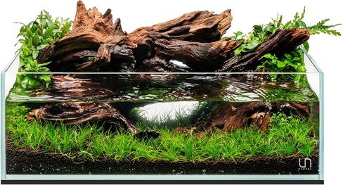 حوض أسماك Ultum Nature Systems فائق الوضوح بدون إطار - حوض أسماك زجاجي منخفض الحديد بحواف متدرجة 45 درجة، بسمك 5 مم - 12 مم، يتضمن حصيرة تسوية (5S، ضحلة، 2 جالون) in Kuwait