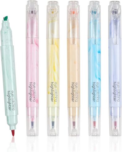 أقلام تحديد جمالية مكونة من 6 قطع ذات أطراف مزدوجة، أقلام تحديد مزدوجة الخط بألوان متنوعة، للاستخدام المنزلي والمكتبي، مستلزمات المعلمين، قلم تحديد مثالي للتنظيم والتلوين in Kuwait