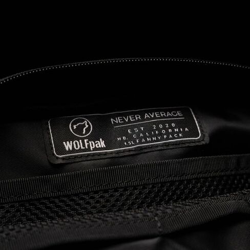 WOLFpak 1.5L Travel Crossbody Fanny Pack (Alpha Black Hook/Loop Front) | Waterproof Gym, Hiking & Running Bag w/Hidden Pocket & Adjustable Strap in Saudi Arabia