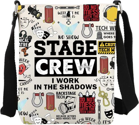 JYTAPP Tech Week Stage Crew حقيبة كروسبودي أعمل في مسرح الظلال التمثيل هدية حقيبة كتف الممثل الممثلة المسرح هدية in Saudi Arabia