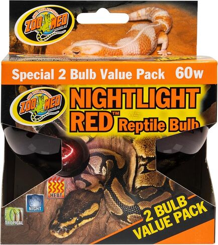 لمبة زو ميد نايت لايت للزواحف، 60 واط، أحمر in Kuwait