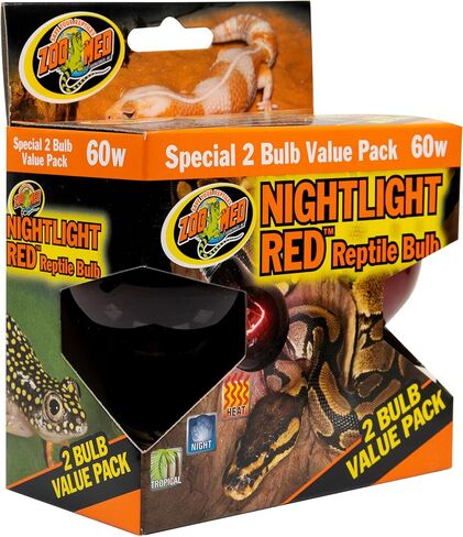 لمبة زو ميد نايت لايت للزواحف، 60 واط، أحمر in Kuwait