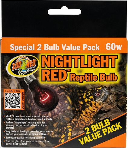 لمبة زو ميد نايت لايت للزواحف، 60 واط، أحمر in Kuwait