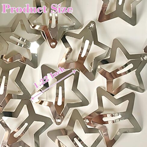 20 PCS 1.22" Star Hair Accessories - Non-Slip Metal Snap Clips and Barrettes for Girls & Women, Y2K Style in Kuwait