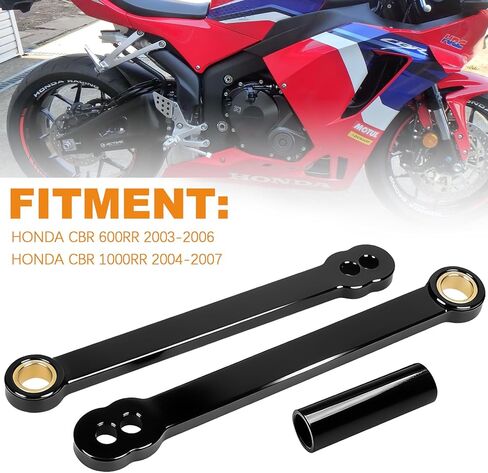 مجموعة وصلات خفض قابلة للتعديل باللون الأسود تناسب موديلات Honda CBR 600RR 2003-2006، CBR 1000RR 2004-2007 in Saudi Arabia