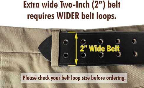 Construction Grade, Two Prong, Heavy Duty, Full Grain Leather Work Belt, 2" Wide, Made in USA (Black, Silver Buckle, 56" (Waist 54)) in Saudi Arabia