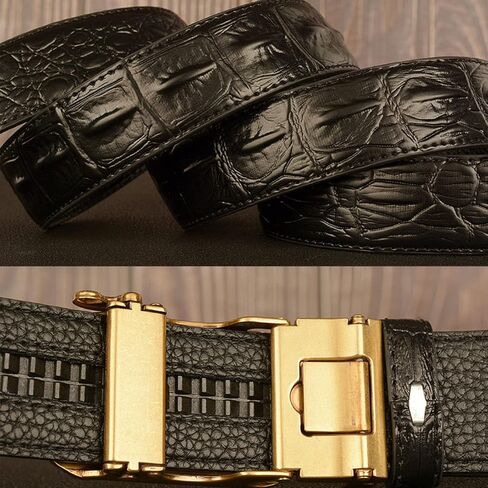 Belt Men,Men Ratchet Belts Look with Oval Carved Elephant Heads Automatic Buckle Waist Strap in Saudi Arabia