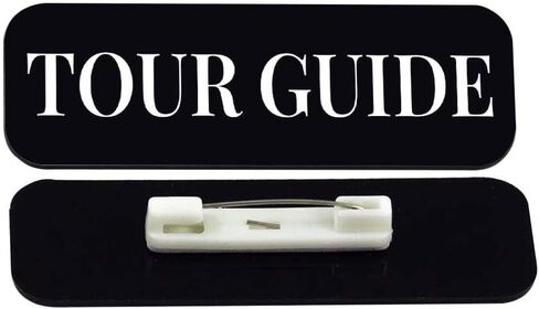 Tour Guide 1 x 3" Gold Rounded Corner Name Badge | Stock Name Badges (3 Pack) in Saudi Arabia