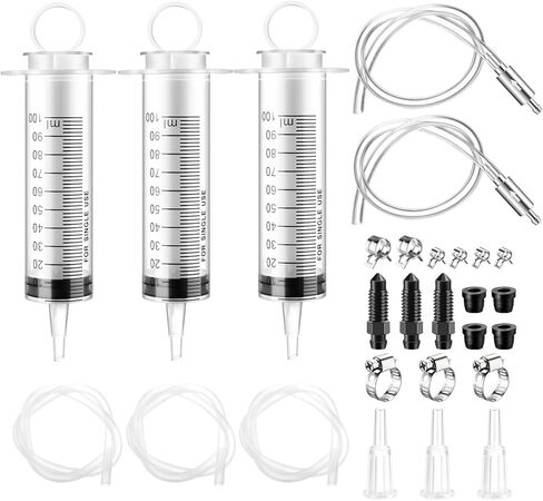 Brake Bleed Kit, 3 pcs Reverse Brake Bleeder Kit100ml Syringe with 50cm Hose Brake Fluid Bleeder Tool for Automotive Car Truck Motorcycle Bike Bicycle Braking System Repair Maintenance in Saudi Arabia