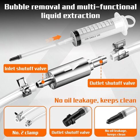 Brake Bleed Kit, 3 pcs Reverse Brake Bleeder Kit100ml Syringe with 50cm Hose Brake Fluid Bleeder Tool for Automotive Car Truck Motorcycle Bike Bicycle Braking System Repair Maintenance in Saudi Arabia