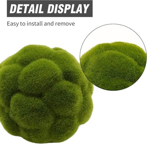 6 PCS Green Moss Ball Decorations, Simulated Moss Balls, Artificial Plant Decorations, Suitable for Garden Wedding Party Decorations in Saudi Arabia