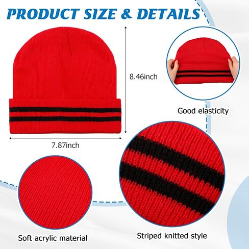 6 Pcs Crayon Hats Crayon Striped Knit Headband Beanie Hat for Womens Adults Unisex Christmas Cosplay Costume Party in Saudi Arabia