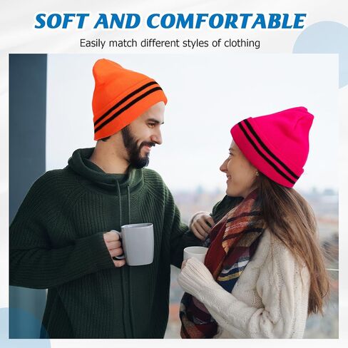 6 Pcs Crayon Hats Crayon Striped Knit Headband Beanie Hat for Womens Adults Unisex Christmas Cosplay Costume Party in Saudi Arabia
